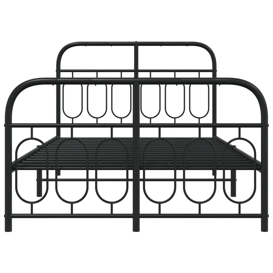 Cadre de lit métal sans matelas avec pied de lit noir 120x190cm - 4