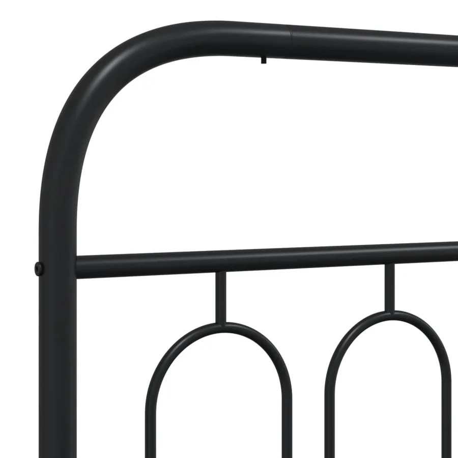 Cadre de lit métal sans matelas avec pied de lit noir 120x190cm - 7