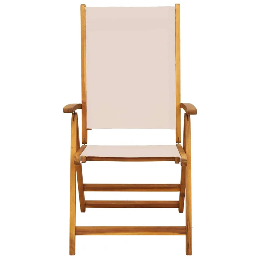 Chaises pliables de jardin lot de 6 bois d'acacia et textilène - 4