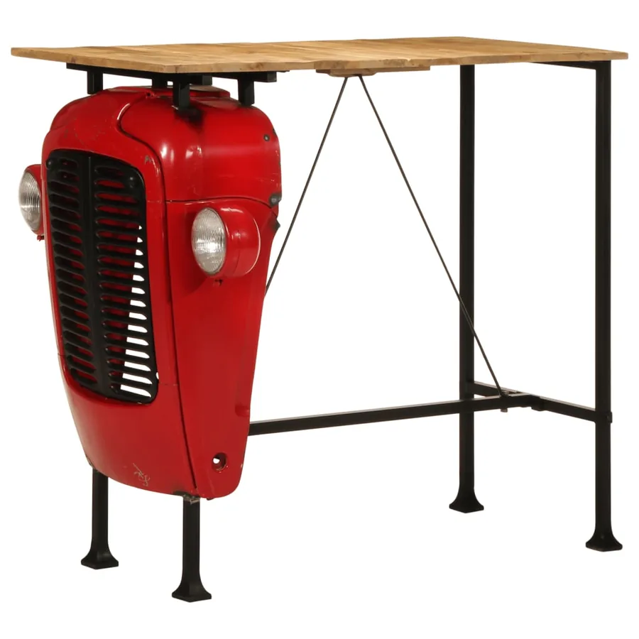 Table de bar forme de tracteur bois de manguier massif