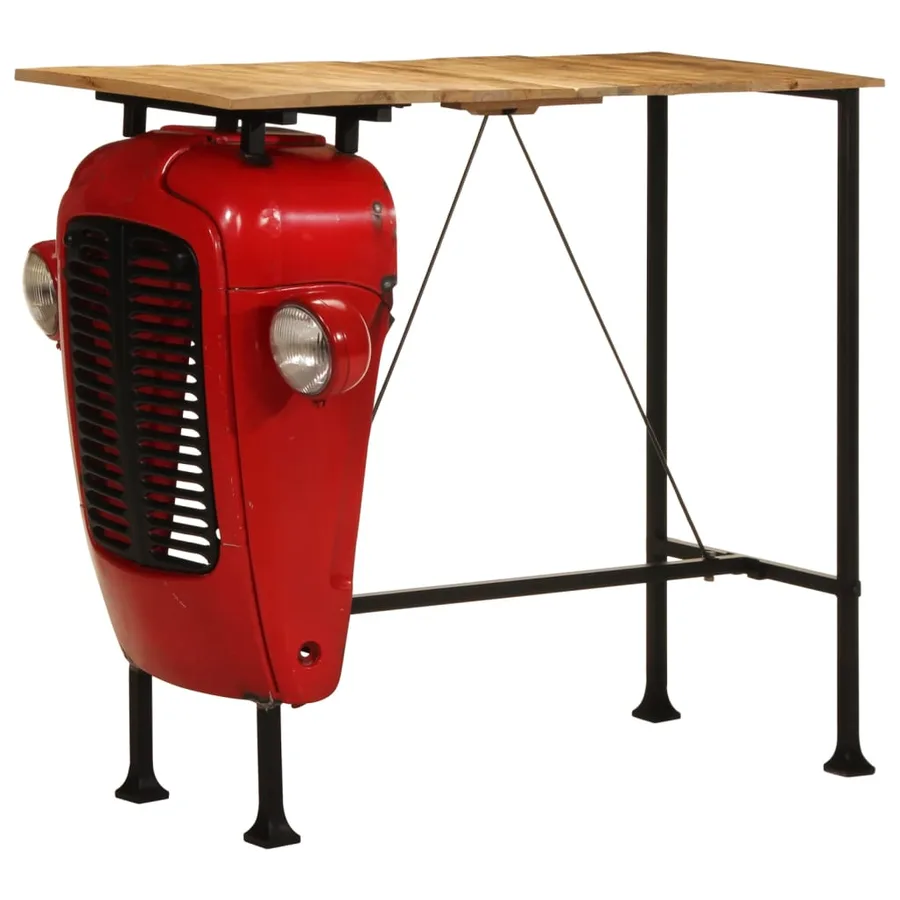 Table de bar forme de tracteur bois de manguier massif - 13