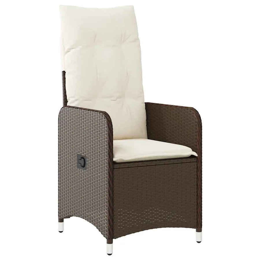 Ensemble de bistro de jardin 11 pcs coussins marron poly rotin - 3