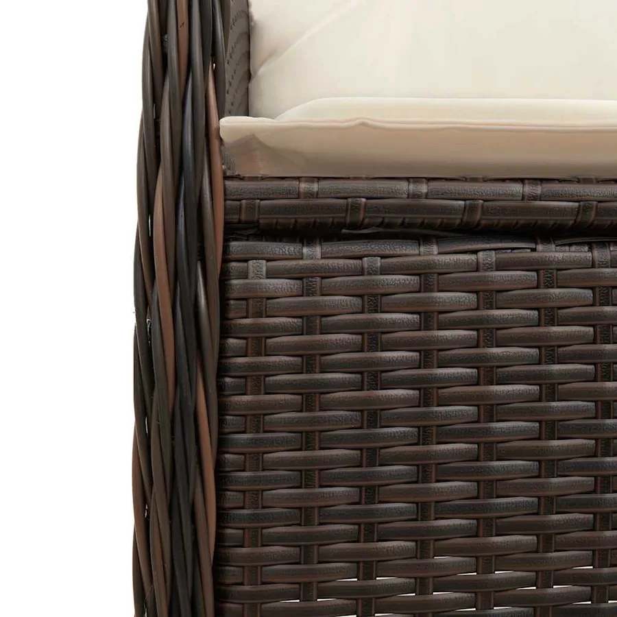 Ensemble de bistro de jardin 11 pcs coussins marron poly rotin - 5