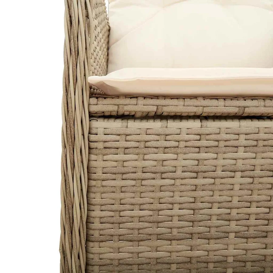 Ensemble de bistro de jardin 9 pcs coussins beige poly rotin - 5