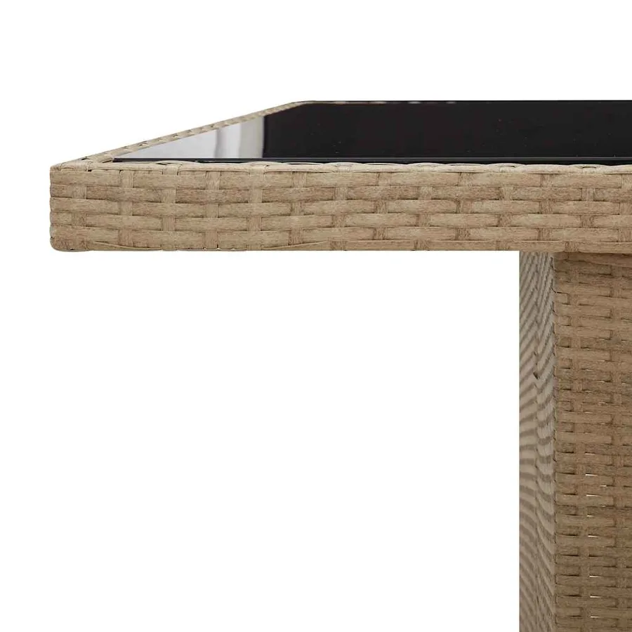 Ensemble de bistro de jardin 9 pcs coussins beige poly rotin - 6