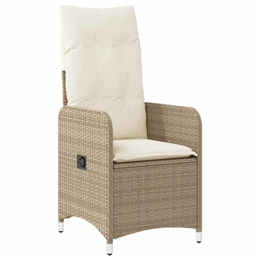 Ensemble de bistro de jardin 5 pcs coussins beige poly rotin - 3