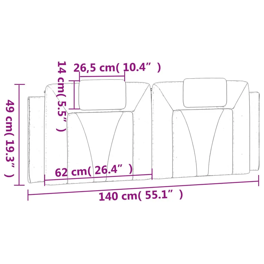 Coussin de tête de lit Viana blanc 140 cm similicuir - 10