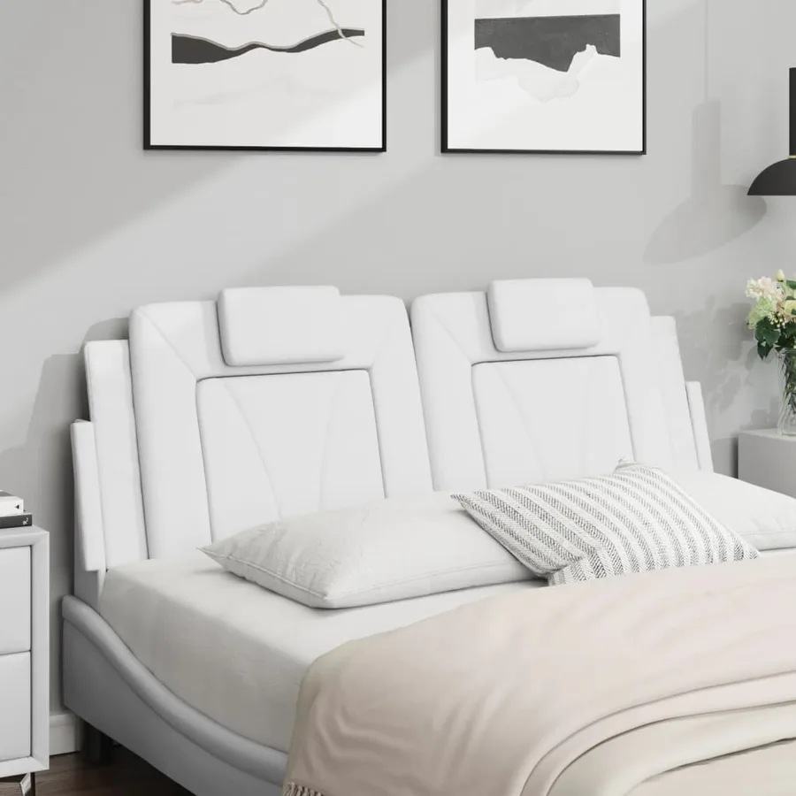 Coussin de tête de lit Viana blanc 140 cm similicuir - 3
