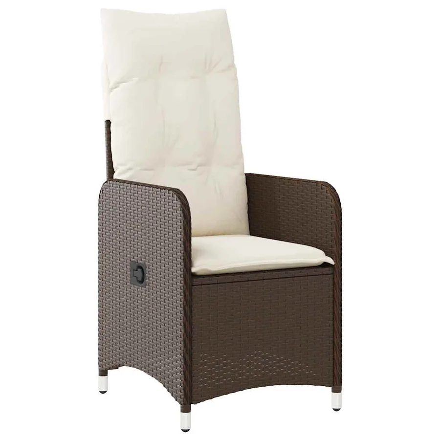 Ensemble de bistro de jardin 5 pcs coussins marron poly rotin - 3