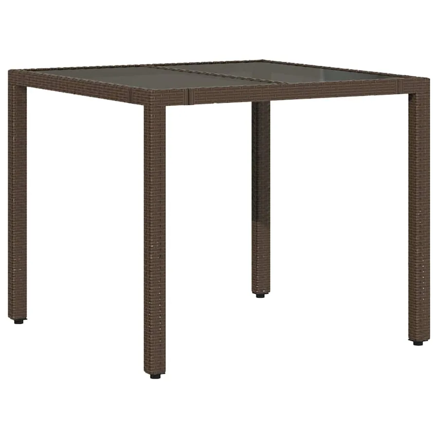 Ensemble de bistro de jardin 5 pcs coussins marron poly rotin - 4