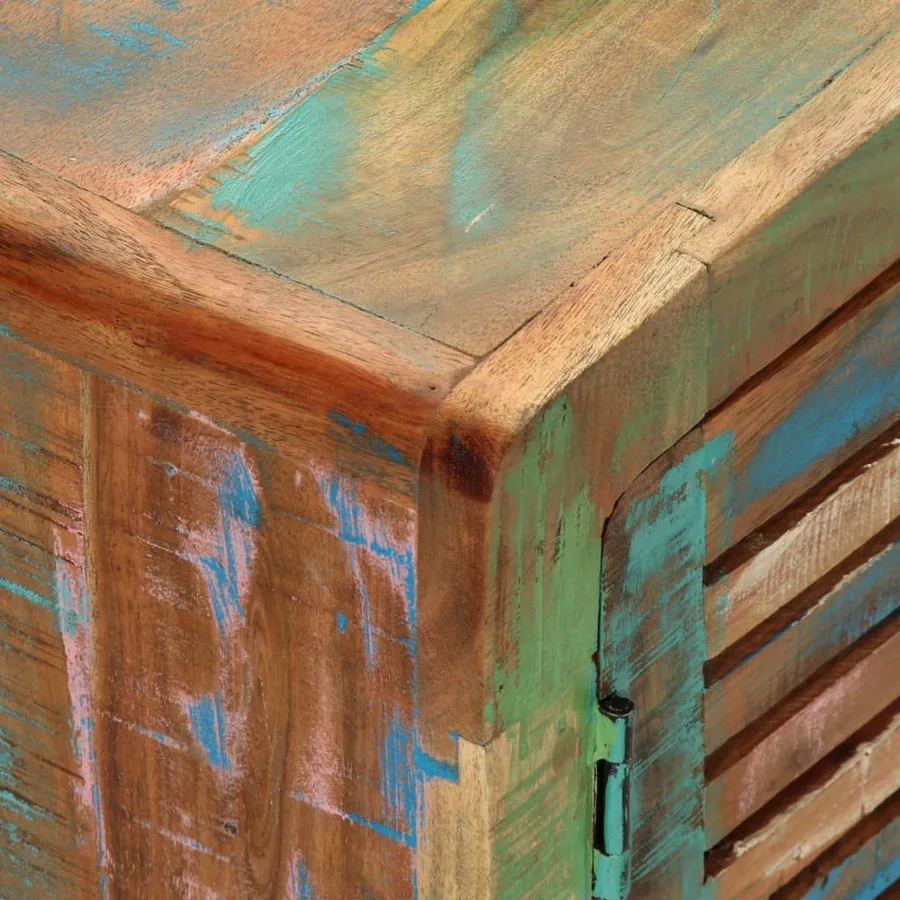Meuble TV 110x30x40 cm bois massif de récupération - 6