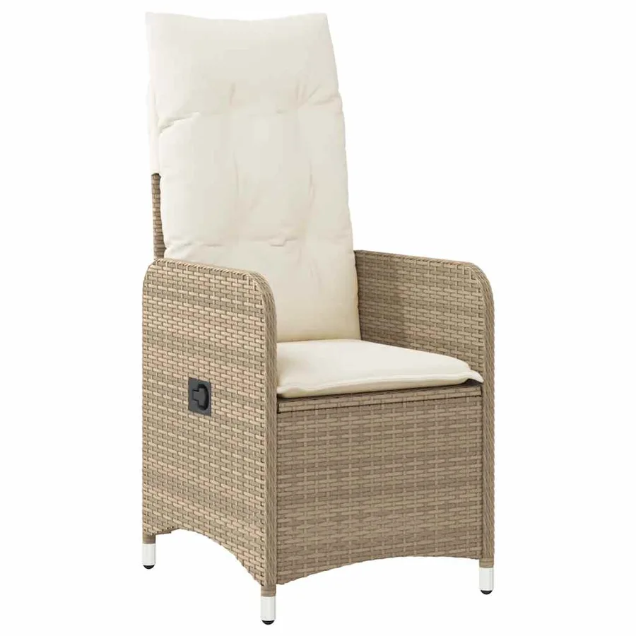 Ensemble de bistro de jardin 9 pcs coussins beige poly rotin - 3