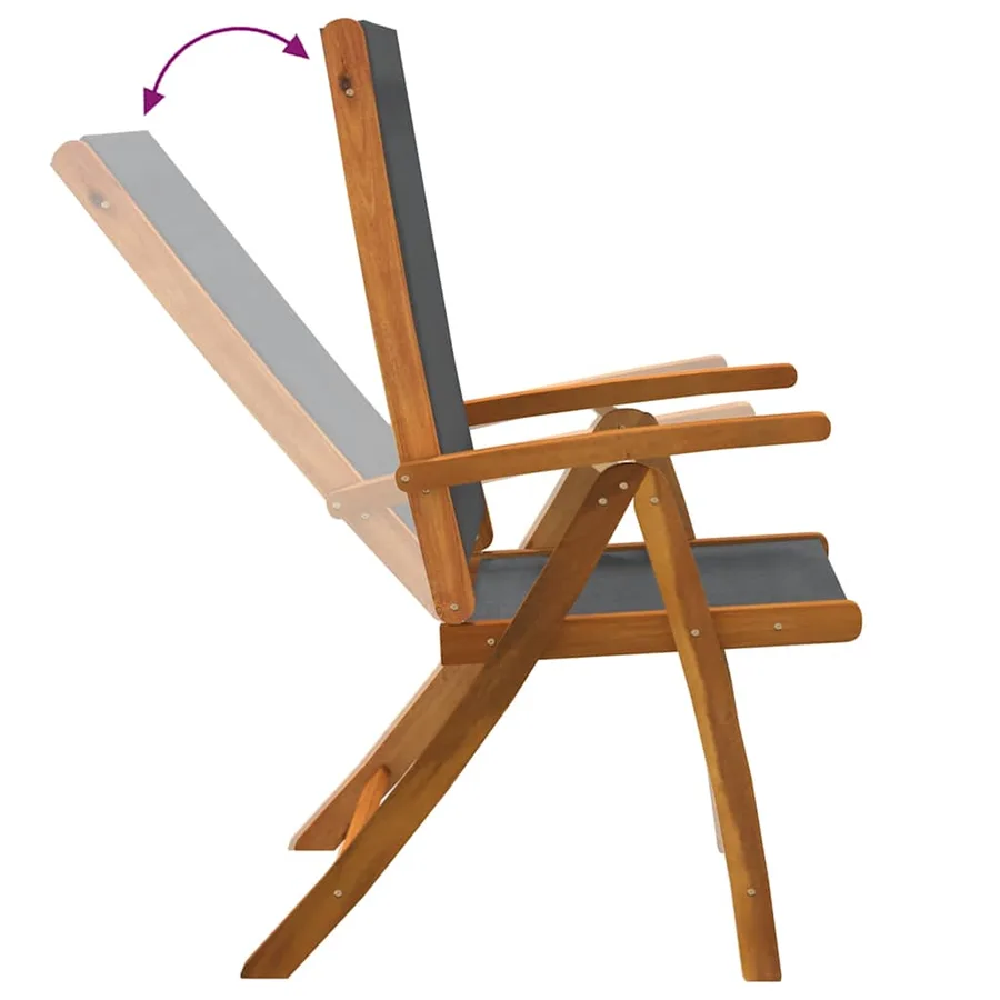 Ensemble à Manger de jardin 7pcs bois d'acacia solide textilène - 10