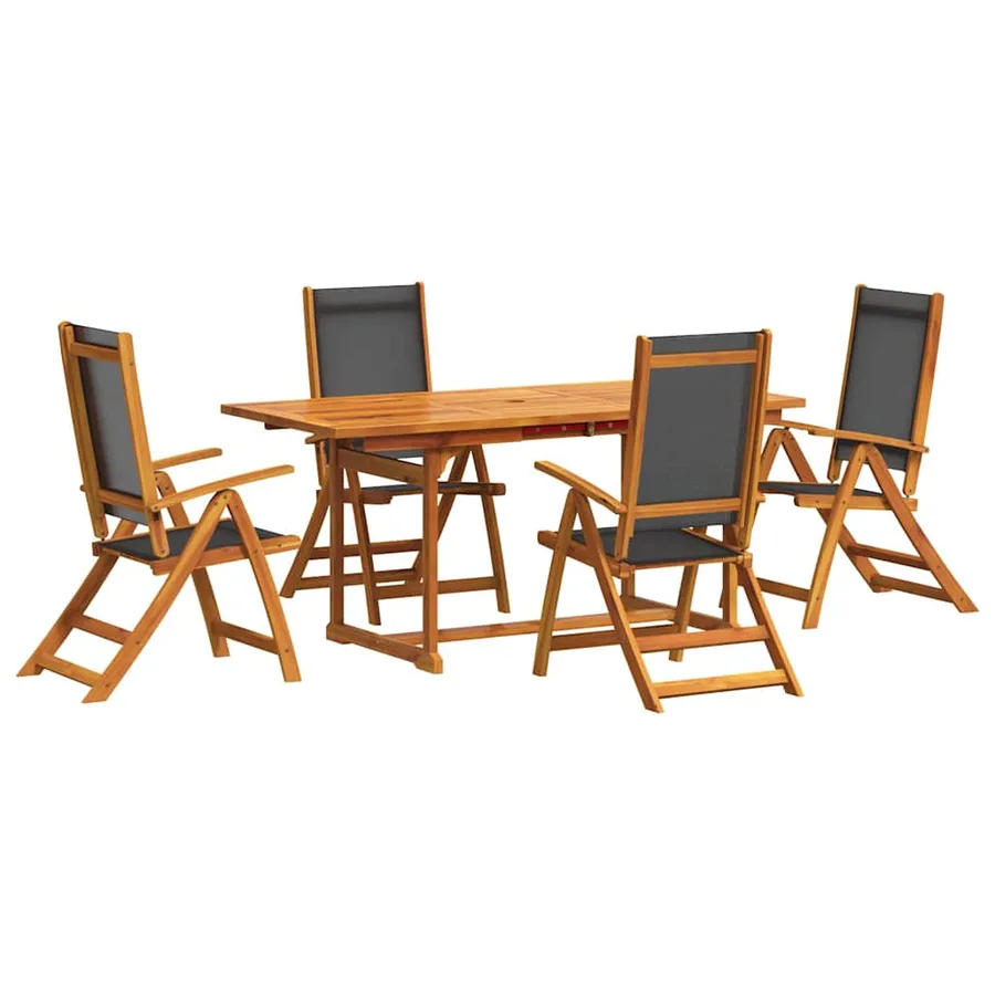 Ensemble à Manger de jardin 7pcs bois d'acacia solide textilène - 2