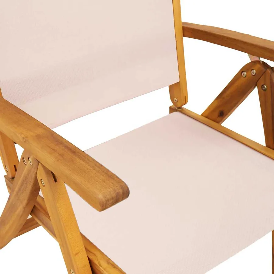 Ensemble à Manger de jardin 7pcs bois d'acacia solide textilène - 11