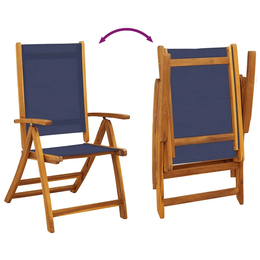 Ensemble à manger de jardin 5pcs bois d'acacia solide textilène - 9