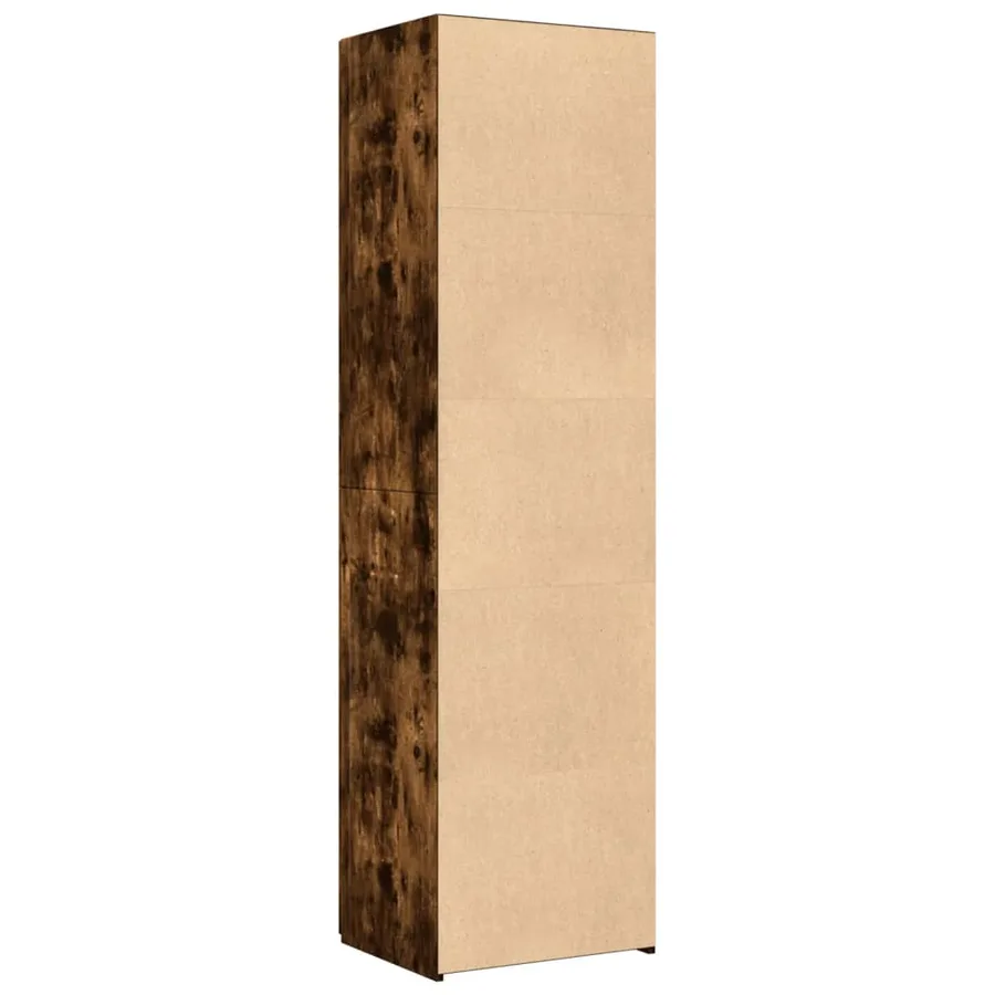 Buffet haut chêne fumé 50x42,5x185 cm bois d'ingénierie - 4