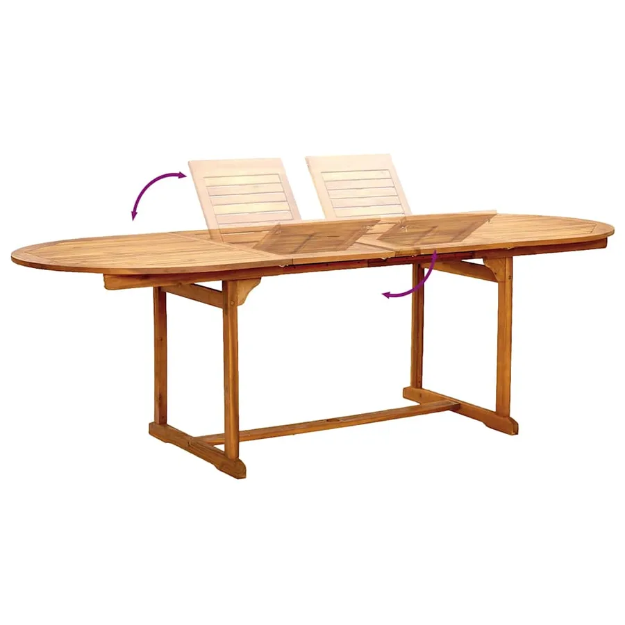 Ensemble à Manger de jardin 7pcs bois d'acacia solide textilène - 7