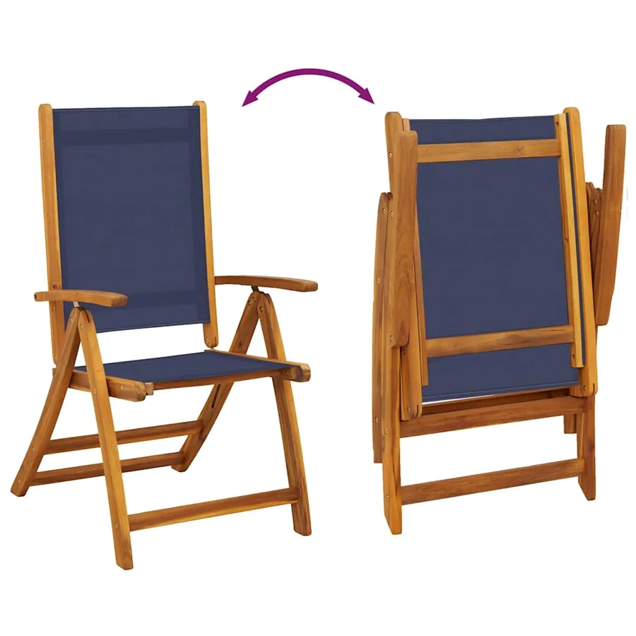 Ensemble à Manger de jardin 7pcs bois d'acacia solide textilène - 9