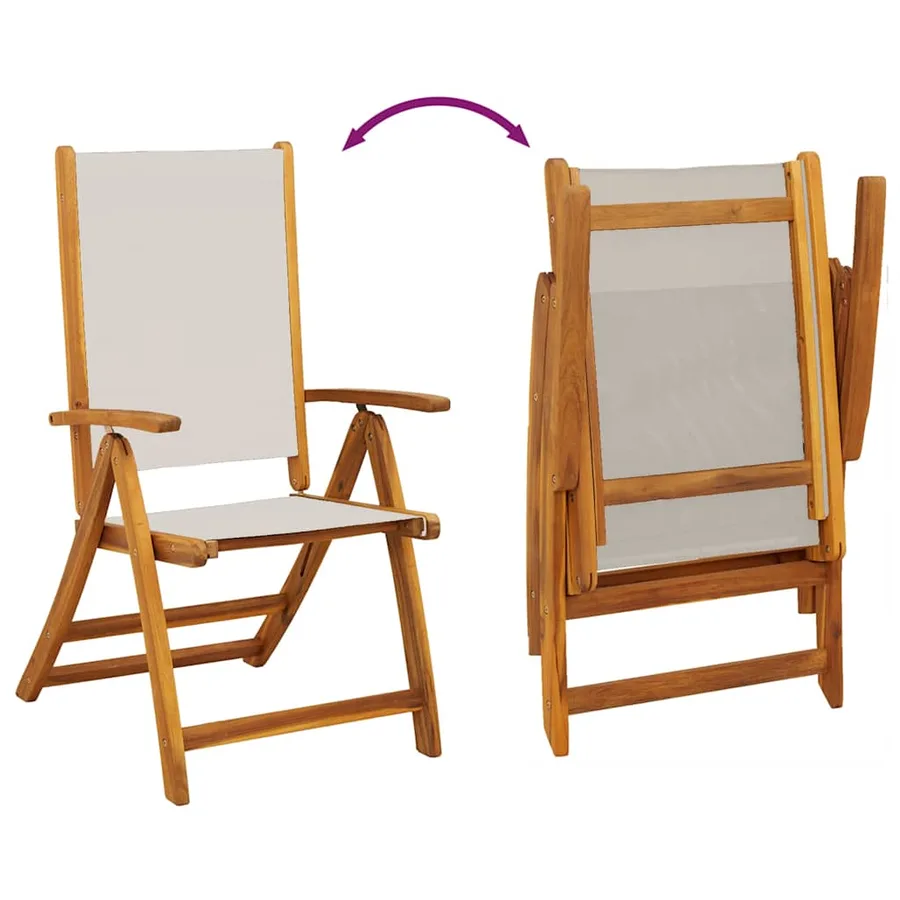 Ensemble à Manger de jardin 7pcs bois d'acacia solide textilène - 9