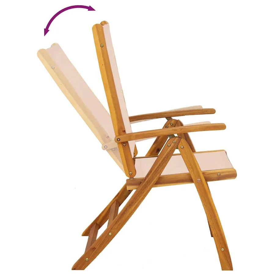 Ensemble à Manger de jardin 7pcs bois d'acacia solide textilène - 6