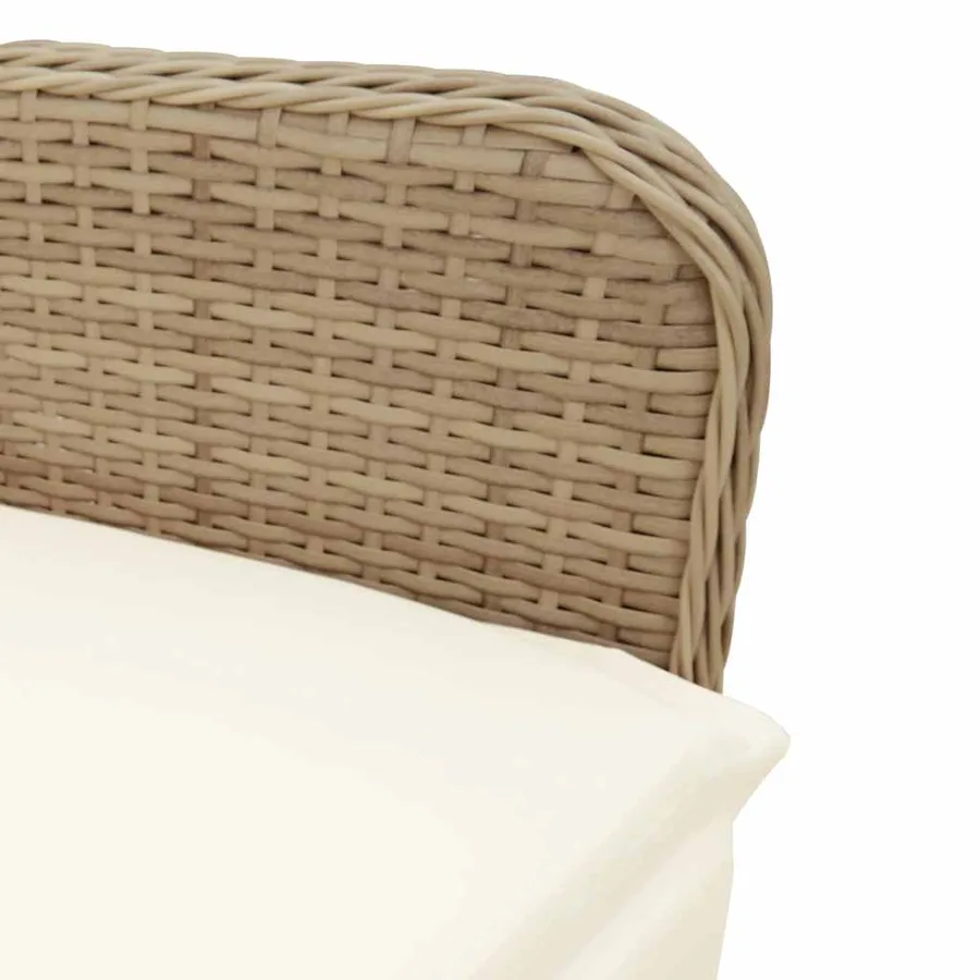 Ensemble de bistro de jardin 7 pcs coussins marron poly rotin - 5