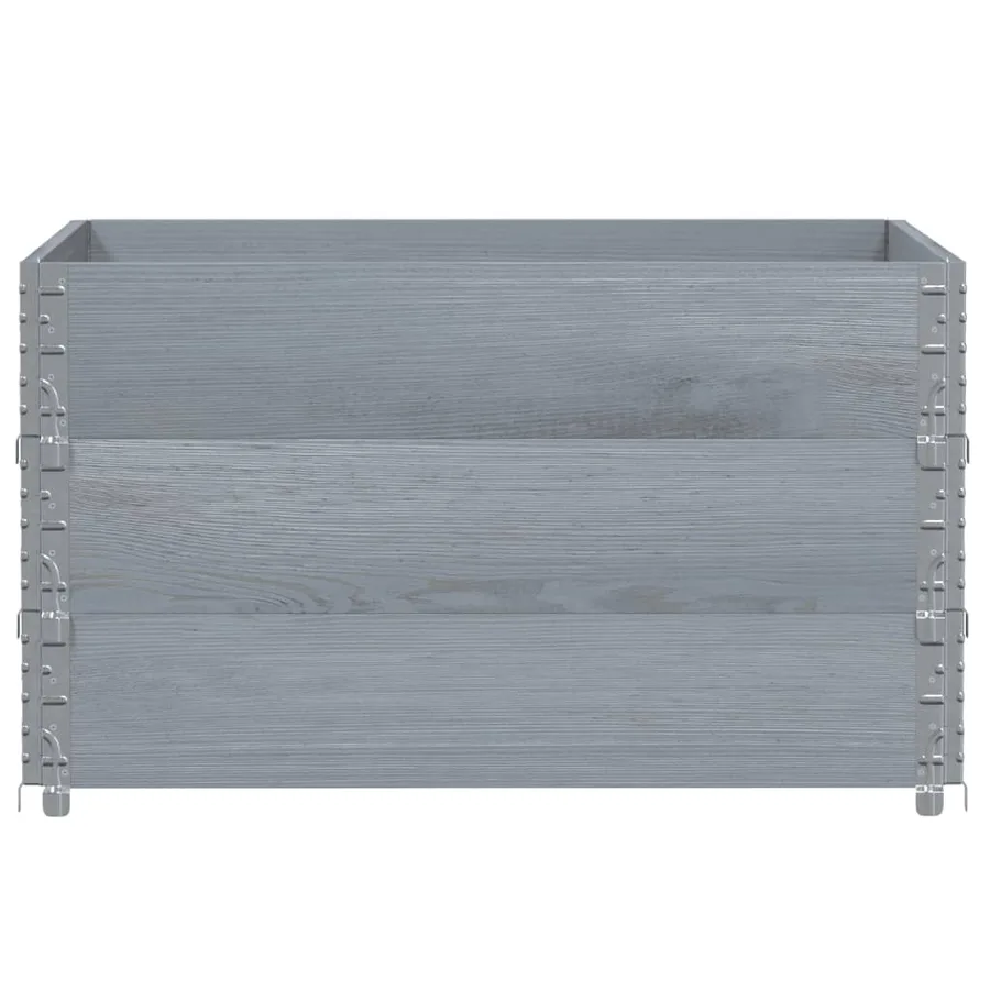 Jardinière gris 100x100 cm bois de pin massif - 3