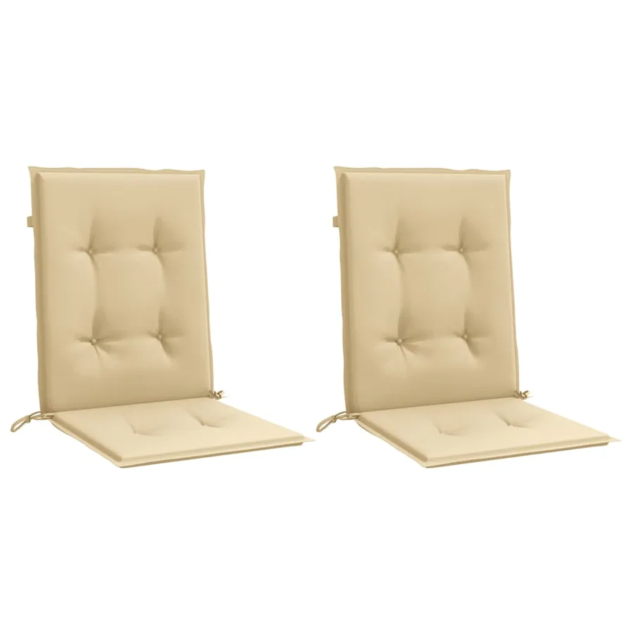 Coussins de chaise à dossier bas lot de 2 beige mélangé tissu - 4