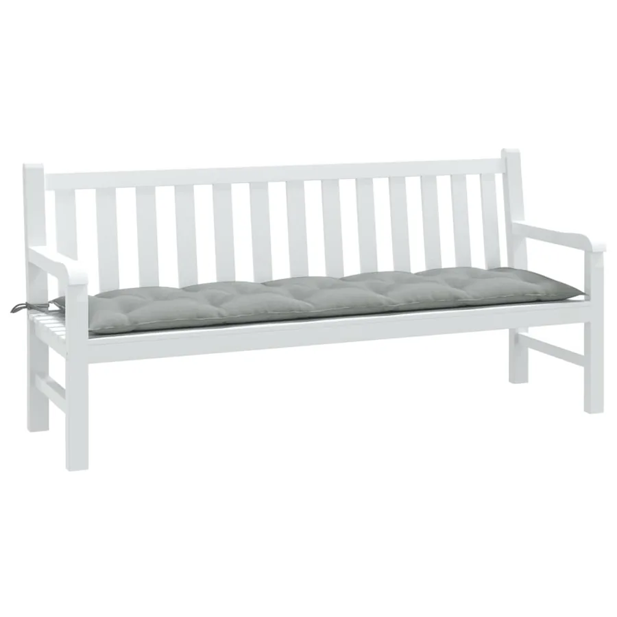 Coussin de banc de jardin gris clair mélangé 180x50x7 cm tissu