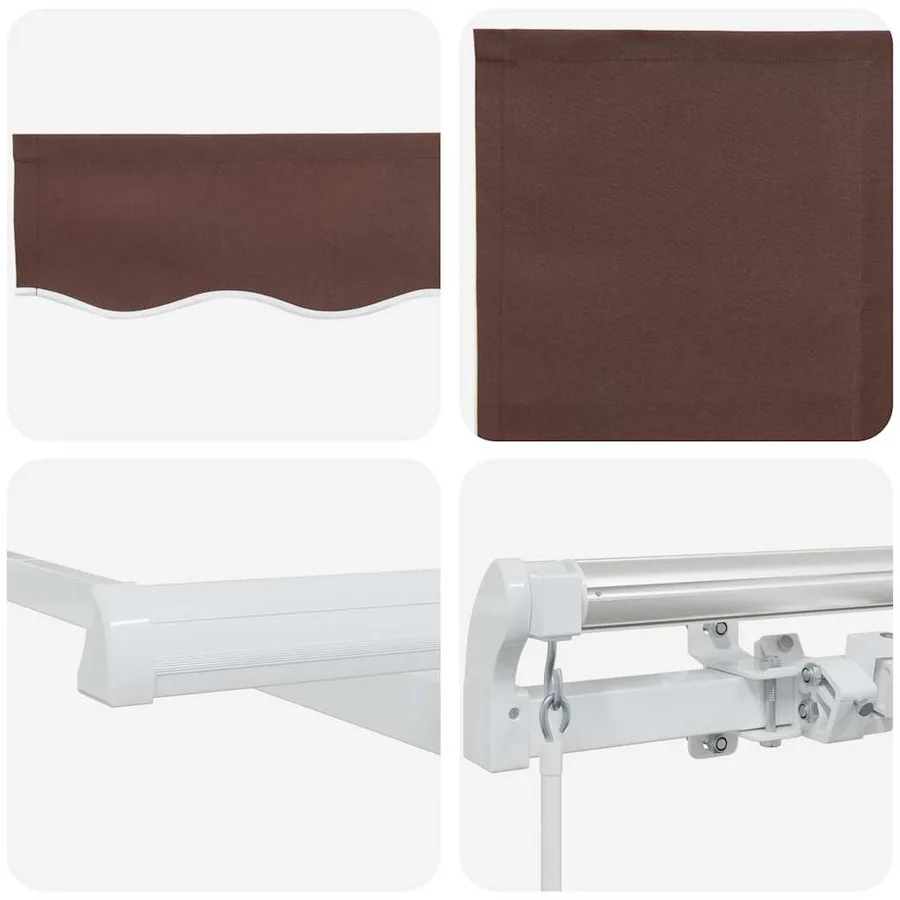 Auvent manuel rétractable marron 450x300 cm - 9