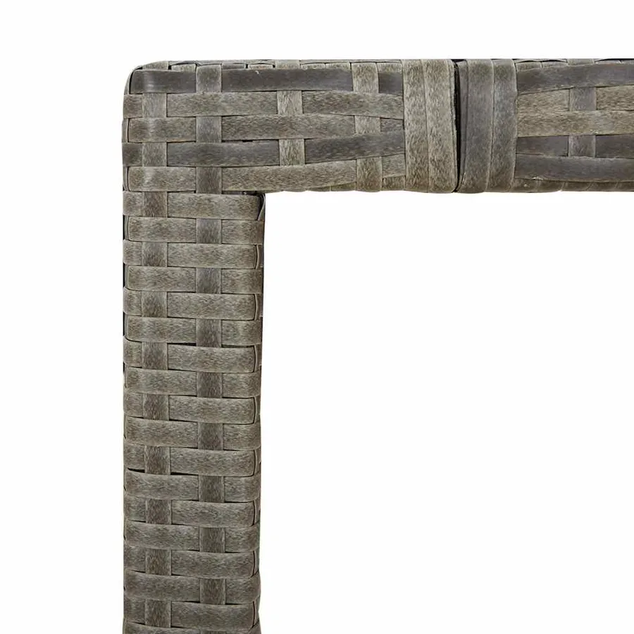 Ensemble de bistro de jardin 7 pcs coussins gris poly rotin - 6