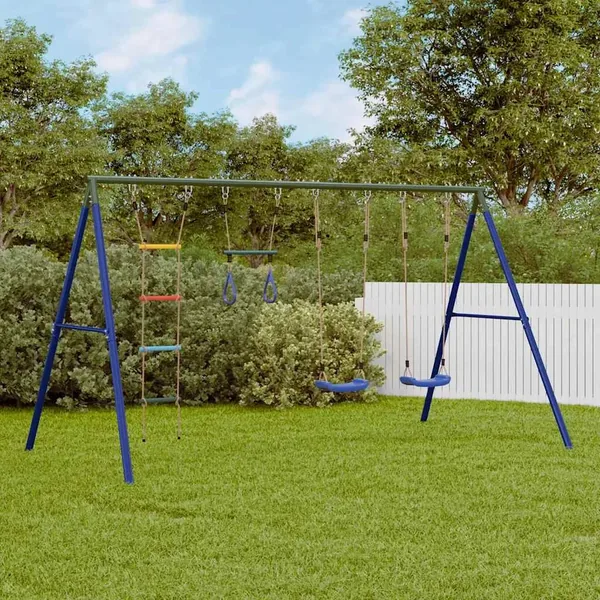Jeu de balançoire extérieur avec balançoires trapèze et échelle