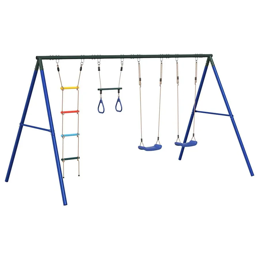 Jeu de balançoire extérieur avec balançoires trapèze et échelle - 2