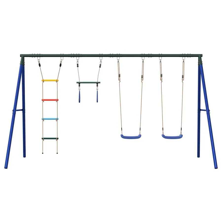 Jeu de balançoire extérieur avec balançoires trapèze et échelle - 3