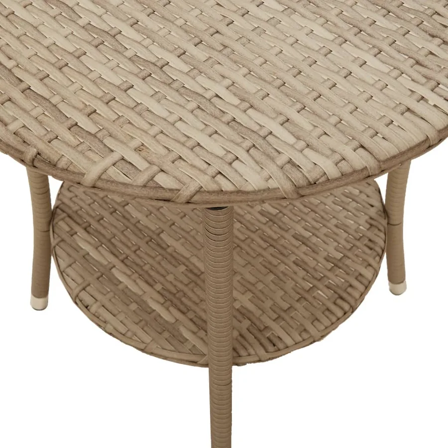Chaises inclinables de jardin lot de 2 avec table beige rotin - 10