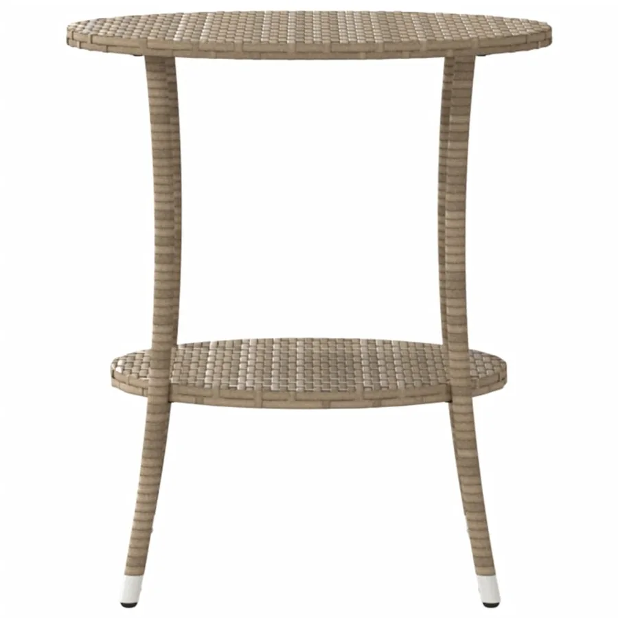 Chaises inclinables de jardin lot de 2 avec table beige rotin - 7