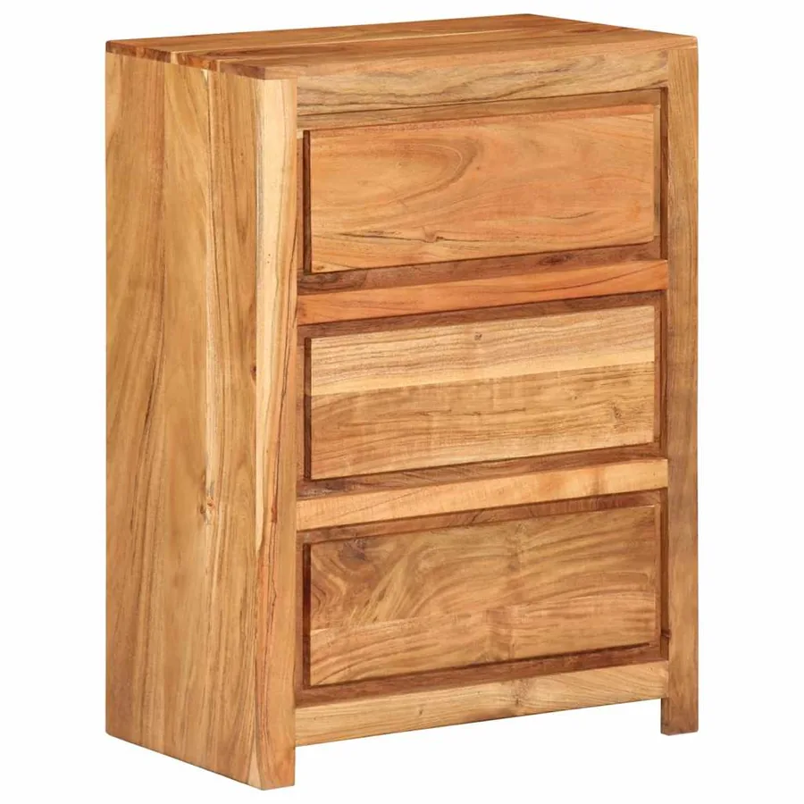 Armoire à tiroirs 55x33x75 cm bois d'acacia massif