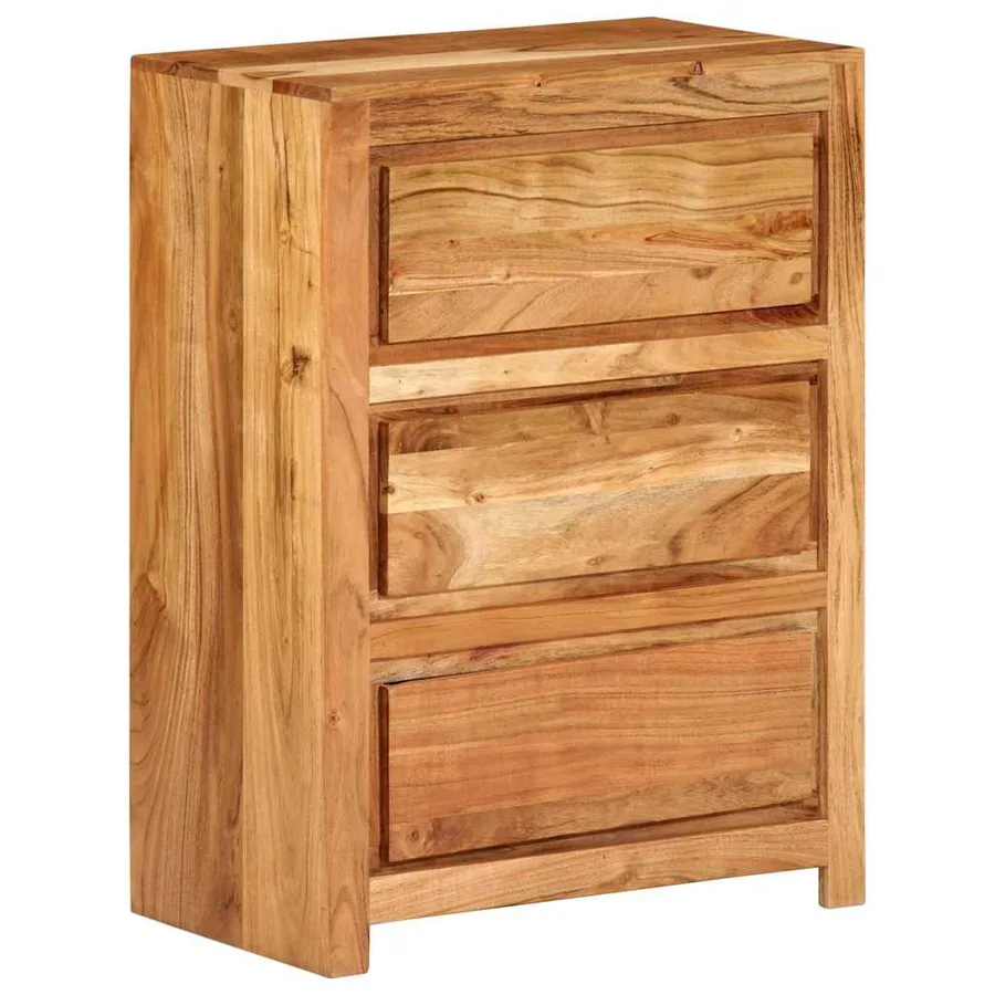 Armoire à tiroirs 55x33x75 cm bois d'acacia massif - 12