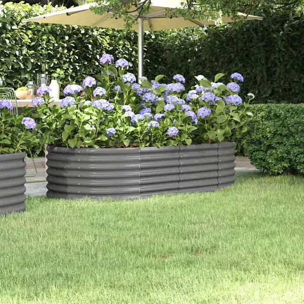 Lit surélevé de jardin Acier galvanisé 152x80x36 cm gris