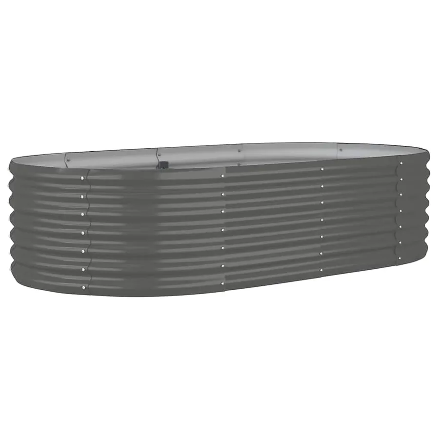 Raised garden bed Galvanised steel 152x80x36 cm grey - 2