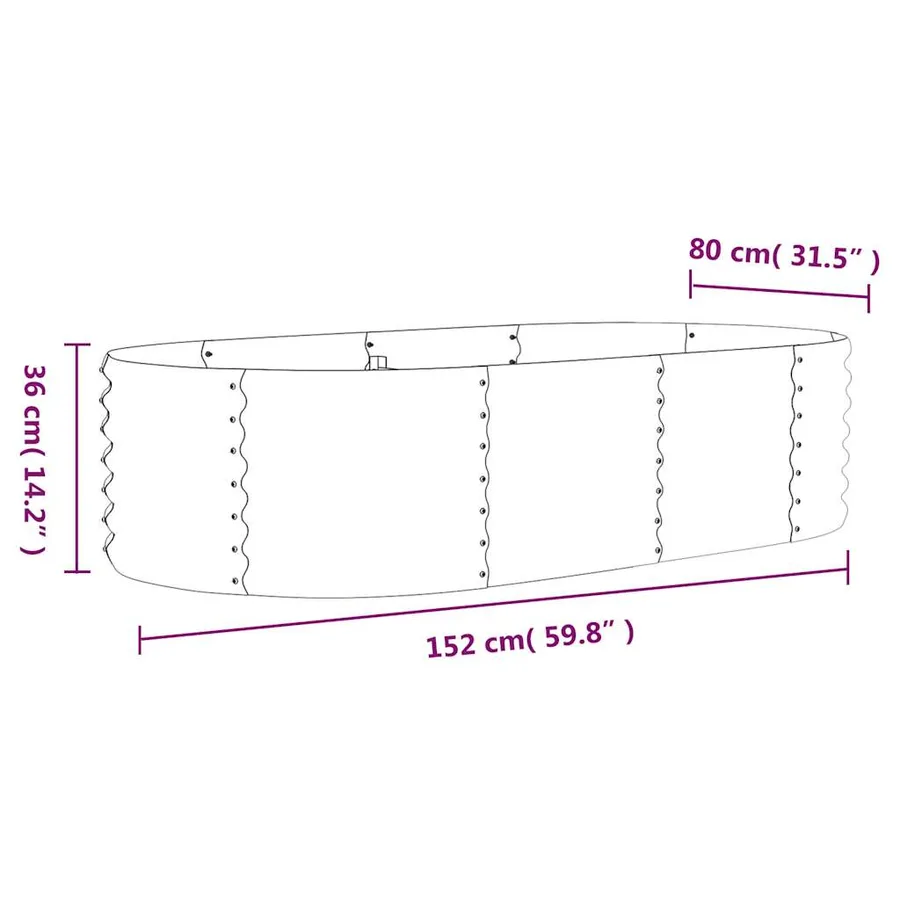 Lit surélevé de jardin Acier galvanisé 152x80x36 cm gris - 6