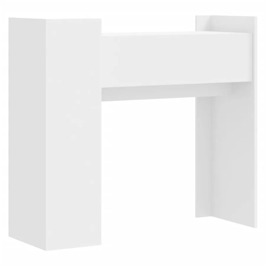 Table console blanc 100x35x90 cm bois d’ingénierie - 6