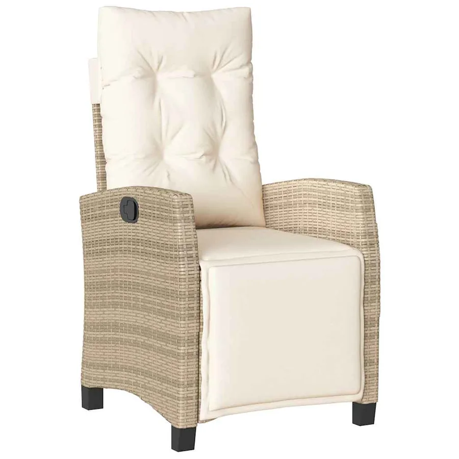 Ensemble à manger de jardin et coussins 9 pcs beige Poly rotin - 3