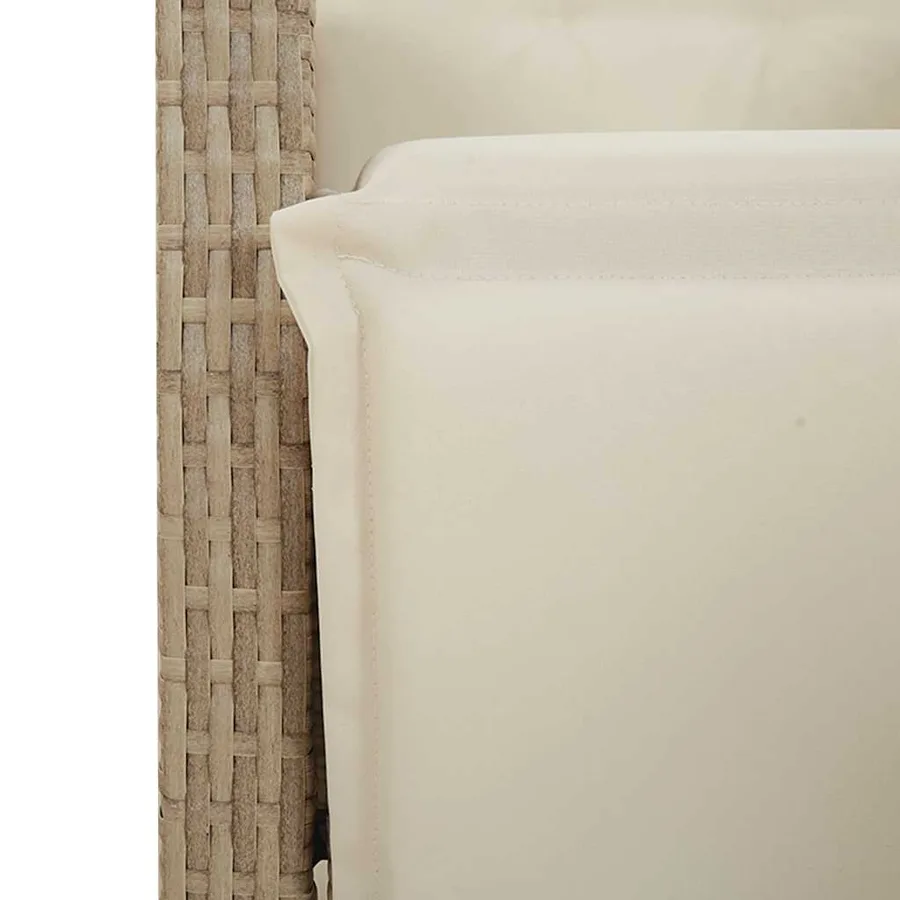 Ensemble à manger de jardin et coussins 9 pcs beige Poly rotin - 6
