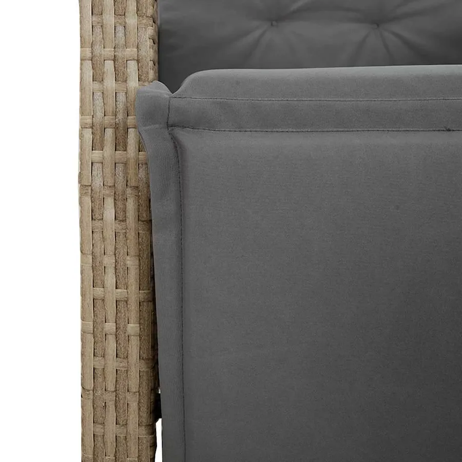 Ensemble à manger de jardin et coussins 9 pcs mélange beige - 6