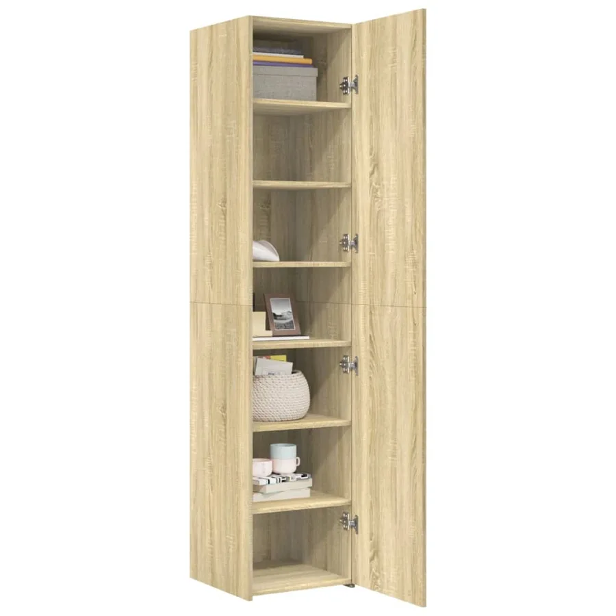 Buffet haut chêne sonoma 40x42,5x185 cm bois d'ingénierie - 7