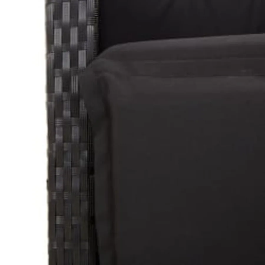 Ensemble à manger de jardin 9pcs coussins noir résine tressée - 8