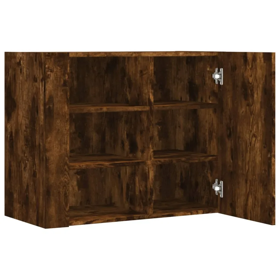 Armoire murale chêne fumé 75x35x60 cm bois d'ingénierie - 7
