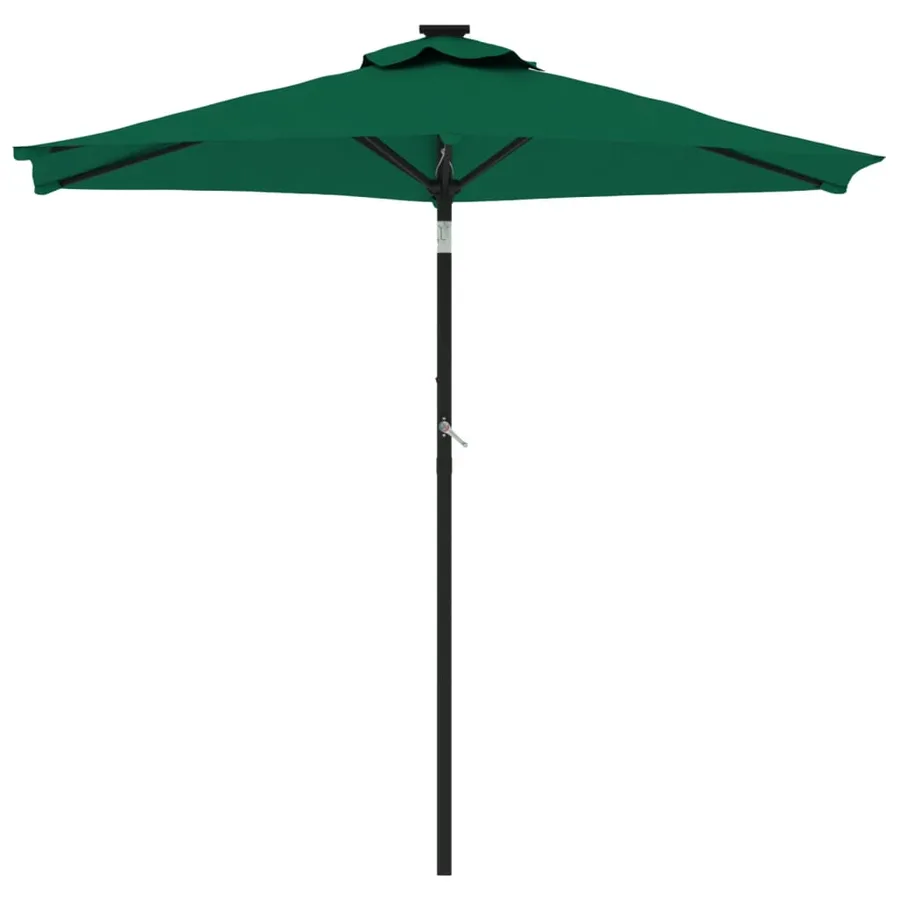 Parasol de jardin avec mât en acier vert 225x225x212 cm - 3