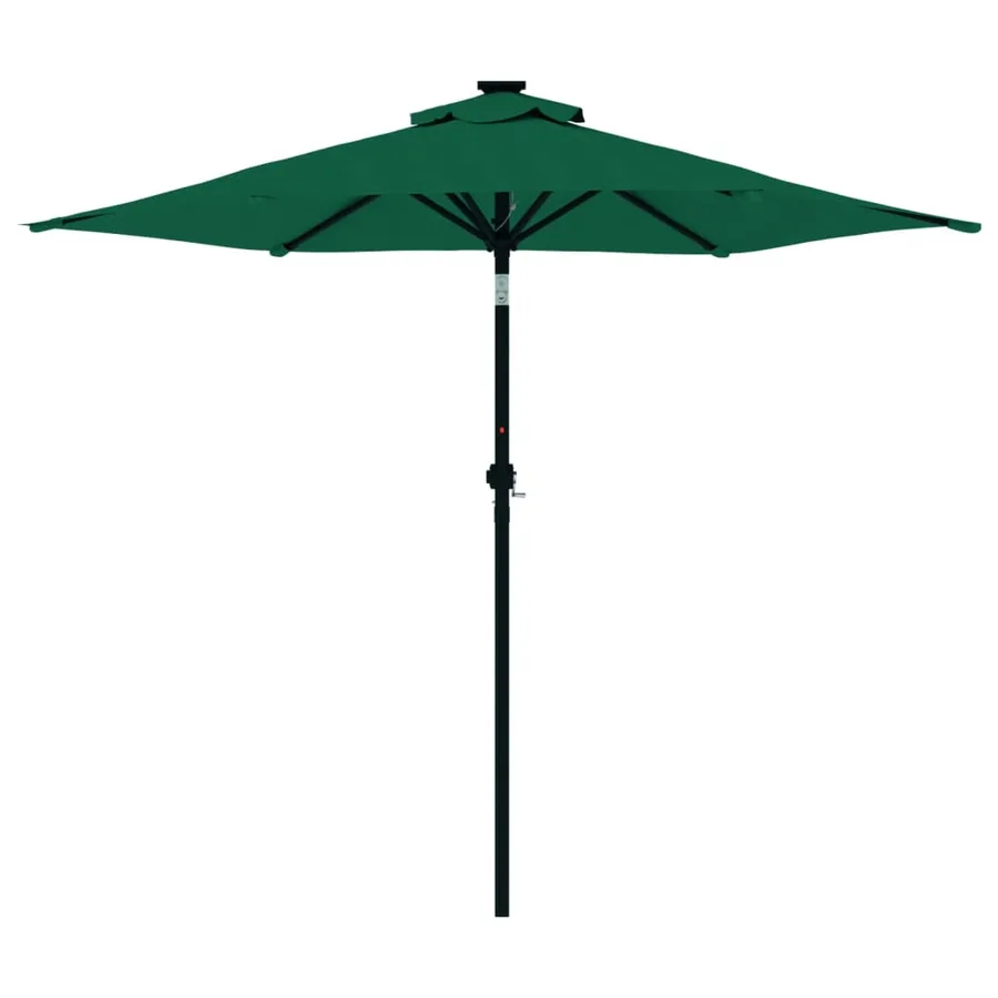 Parasol de jardin avec mât en acier vert 225x225x212 cm - 4